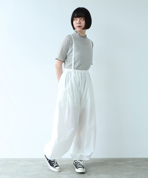 bulle de savon（ビュルデサボン）の「△40/-強撚ダンプ ギャザーパンツ（その他パンツ・レディース・チャコールグレー/ピンク・FREE）」の6枚目の写真