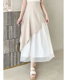 MERCURYDUO | 異素材使いアシメフレアスカート(スカート)