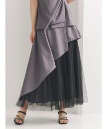 MERCURYDUO | 異素材使いアシメフレアスカート(スカート)