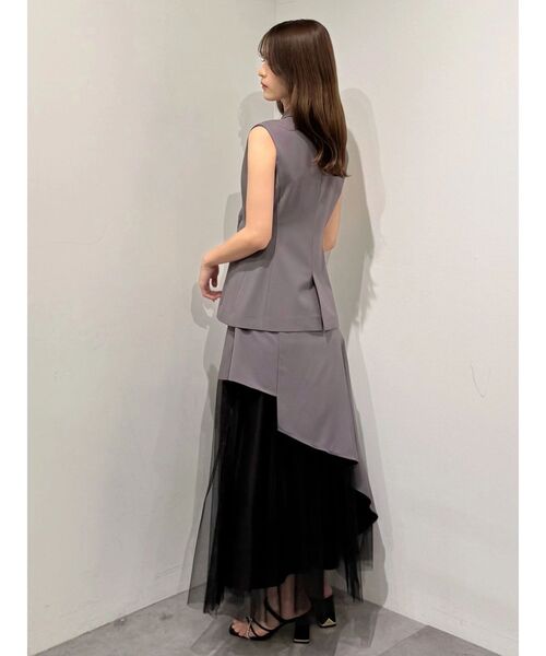 MERCURYDUO（マーキュリーデュオ）の「異素材使いアシメフレアスカート（スカート・レディース・グレー/ベージュ・SMALL/MEDIUM）」の14枚目の写真