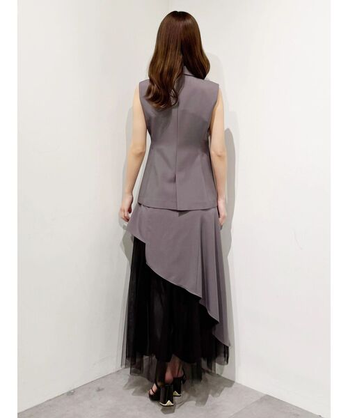 MERCURYDUO（マーキュリーデュオ）の「異素材使いアシメフレアスカート（スカート・レディース・グレー/ベージュ・SMALL/MEDIUM）」の15枚目の写真