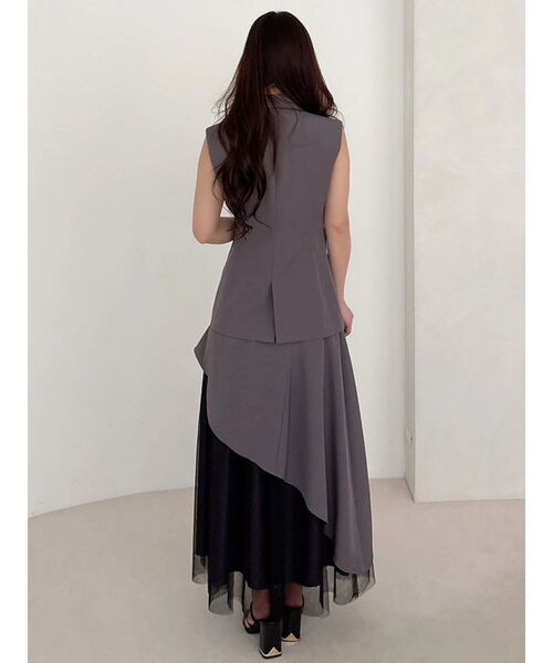 MERCURYDUO（マーキュリーデュオ）の「異素材使いアシメフレアスカート（スカート・レディース・グレー/ベージュ・SMALL/MEDIUM）」の19枚目の写真