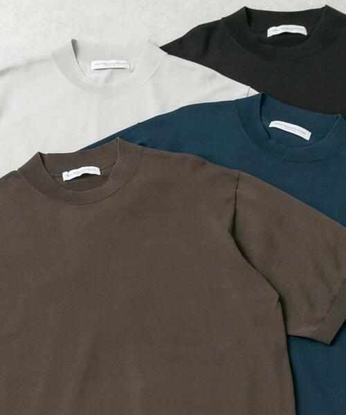URBAN RESEARCH DOORS（アーバンリサーチドアーズ）の「LIFE STYLE TAILOR　ハイゲージクルーネック半袖ニット（シャツ/ブラウス・メンズ・ブラック/アイボリー/ブルー/ブラウン・LARGE/MEDIUM）」の3枚目の写真