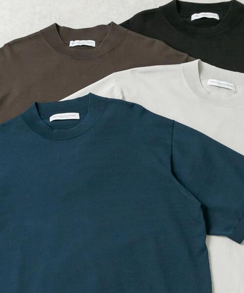 URBAN RESEARCH DOORS（アーバンリサーチドアーズ）の「LIFE STYLE TAILOR　ハイゲージクルーネック半袖ニット（シャツ/ブラウス・メンズ・ブラック/アイボリー/ブルー/ブラウン・LARGE/MEDIUM）」の4枚目の写真