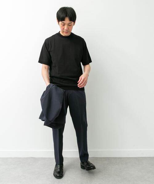 URBAN RESEARCH DOORS（アーバンリサーチドアーズ）の「LIFE STYLE TAILOR　ハイゲージクルーネック半袖ニット（シャツ/ブラウス・メンズ・ブラック/アイボリー/ブルー/ブラウン・LARGE/MEDIUM）」の6枚目の写真