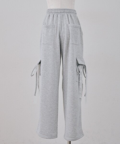 continuer de NICE CLAUP（コンティニューデナイスクラップ）の「スウェットリボンカーゴパンツ（その他パンツ・レディース・トップグレー/オフホワイト/ブラック・FREE）」の18枚目の写真