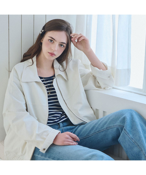 SLOWLOLLI(スローローリ)の「Modern zip-up blouson_2 Colors(ブルゾン・レディース・ブラック/アイボリー・FREE)」の2枚目の写真