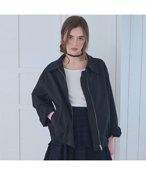 SLOWLOLLI(スローローリ)の「Modern zip-up blouson_2 Colors(ブルゾン・レディース・ブラック/アイボリー・FREE)」の1枚目の写真