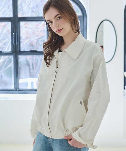 SLOWLOLLI(スローローリ)の「Modern zip-up blouson_2 Colors(ブルゾン・レディース・ブラック/アイボリー・FREE)」の5枚目の写真