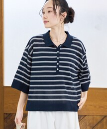 coen（コーエン）の「シアーリネン襟付きポロニット【Youtube紹介アイテム】（ポロシャツ）」