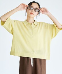 coen（コーエン）の「シアーリネン襟付きポロニット【Youtube紹介アイテム】（ポロシャツ）」