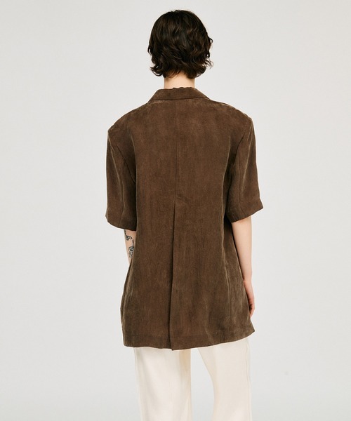 PRANK PROJECT(プランクプロジェクト)の「【2026Summer Pre-Order】フィブリルハーフスリーブジャケット / Fibril Half-Sleeve Jacket(テーラードジャケット・レディース・ブラウン/ブラック・FREE)」の12枚目の写真