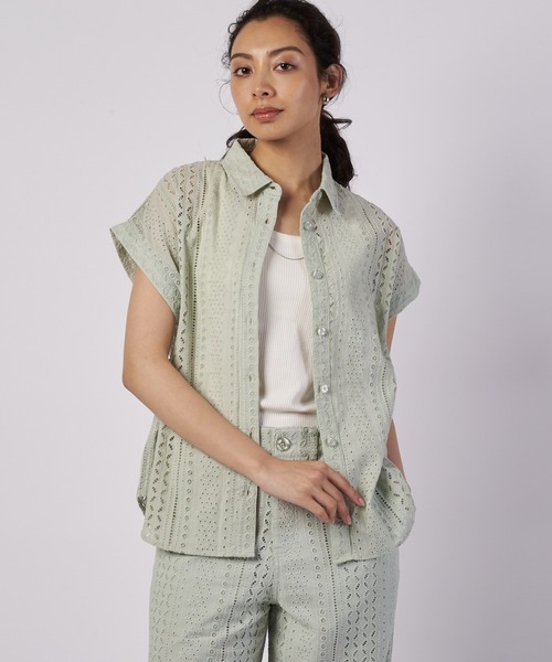 Eddie Bauer(エディーバウアー)の「シーサイドレース シャツ(シャツ/ブラウス・レディース・ネイビー/ホワイト/ミント/ベージュ・XL/S/L/M)」の3枚目の写真