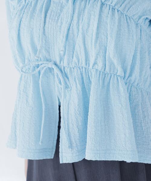 NATURAL BEAUTY BASIC(ナチュラルビューティーベーシック)の「フロントリボンシュリンクカットソー(Tシャツ/カットソー・レディース・ブルー/オフホワイト/ブラック・フリ-)」の14枚目の写真
