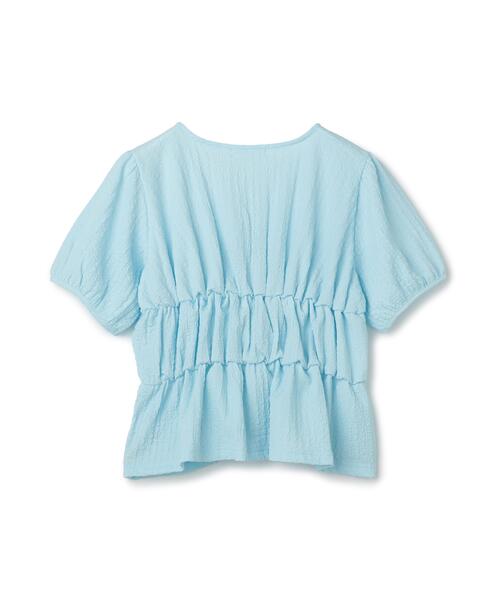 NATURAL BEAUTY BASIC(ナチュラルビューティーベーシック)の「フロントリボンシュリンクカットソー(Tシャツ/カットソー・レディース・ブルー/オフホワイト/ブラック・フリ-)」の16枚目の写真