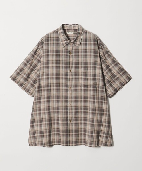 Steven Alan＞ マドラスチェック レギュラーカラー ショートスリーブ