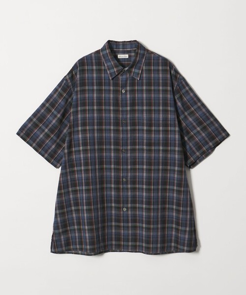 Steven Alan＞ マドラスチェック レギュラーカラー ショートスリーブ