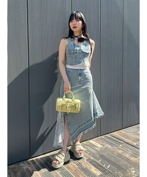 FURFUR(ファーファー)の「レースドッキングデニムベスト(ベスト・レディース・サックスブルー/ベージュ・F)」の20枚目の写真