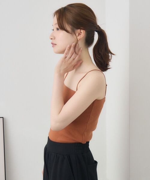 RETRO GIRL（レトロガール）の「2wayストラップカップ付キャミ（Tシャツ/カットソー・レディース・グリーン/オフホワイト/ブラック/オレンジ・FREE）」の15枚目の写真