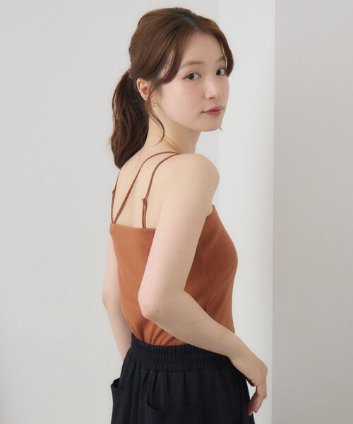RETRO GIRL（レトロガール）の「2wayストラップカップ付キャミ（Tシャツ/カットソー・レディース・グリーン/オフホワイト/ブラック/オレンジ・FREE）」の17枚目の写真