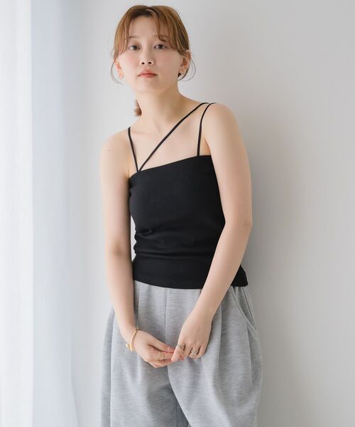 RETRO GIRL（レトロガール）の「2wayストラップカップ付キャミ（Tシャツ/カットソー・レディース・グリーン/オフホワイト/ブラック/オレンジ・FREE）」の22枚目の写真