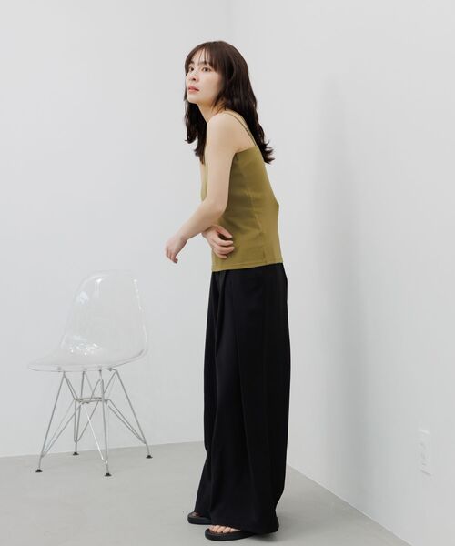 RETRO GIRL（レトロガール）の「2wayストラップカップ付キャミ（Tシャツ/カットソー・レディース・グリーン/オフホワイト/ブラック/オレンジ・FREE）」の8枚目の写真