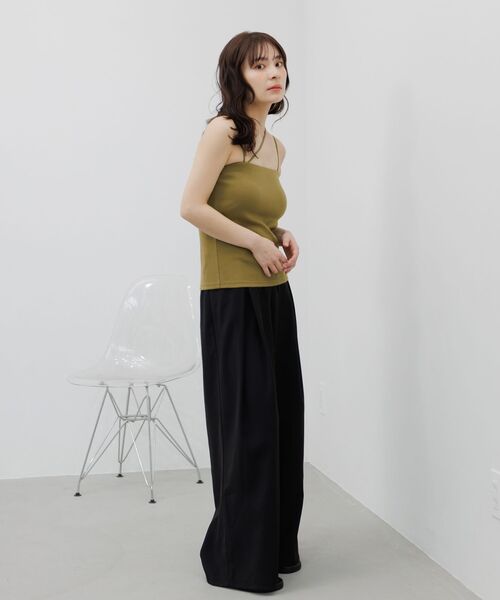 RETRO GIRL（レトロガール）の「2wayストラップカップ付キャミ（Tシャツ/カットソー・レディース・グリーン/オフホワイト/ブラック/オレンジ・FREE）」の10枚目の写真