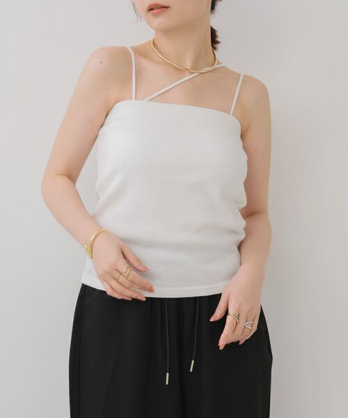 RETRO GIRL（レトロガール）の「2wayストラップカップ付キャミ（Tシャツ/カットソー・レディース・グリーン/オフホワイト/ブラック/オレンジ・FREE）」の6枚目の写真