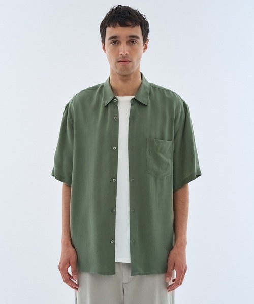 ESTNATION(エストネーション)の「ESTNATION / キュプラ ショートスリーブシャツ(シャツ/ブラウス・メンズ・カーキ/ブルー・LARGE/MEDIUM)」の5枚目の写真