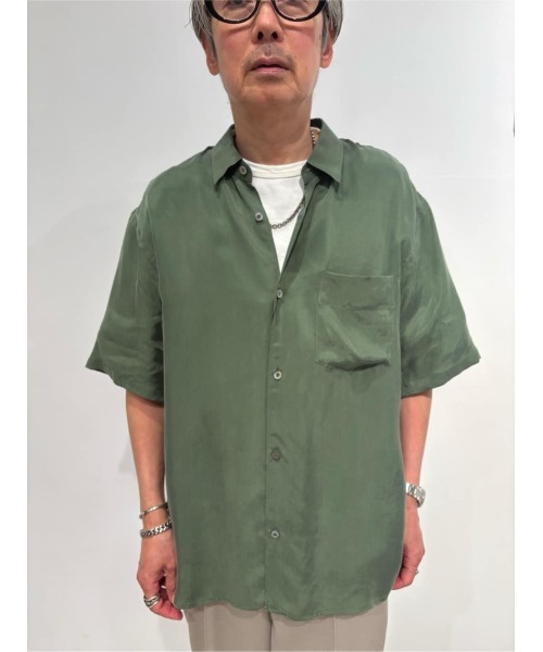 ESTNATION(エストネーション)の「ESTNATION / キュプラ ショートスリーブシャツ(シャツ/ブラウス・メンズ・カーキ/ブルー・LARGE/MEDIUM)」の9枚目の写真