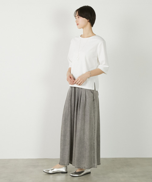 MELROSE claire(メルローズ クレール)の「【ジャガードリブシンプルセットインプルオーバー】(Tシャツ/カットソー・レディース・オフホワイト/ネイビー/セージグリーン・FREE)」の8枚目の写真