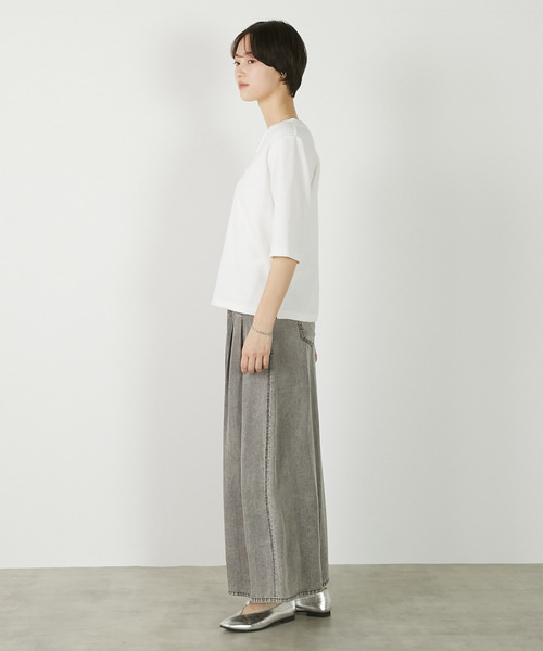 MELROSE claire(メルローズ クレール)の「【ジャガードリブシンプルセットインプルオーバー】(Tシャツ/カットソー・レディース・オフホワイト/ネイビー/セージグリーン・FREE)」の9枚目の写真