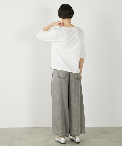 MELROSE claire(メルローズ クレール)の「【ジャガードリブシンプルセットインプルオーバー】(Tシャツ/カットソー・レディース・オフホワイト/ネイビー/セージグリーン・FREE)」の11枚目の写真