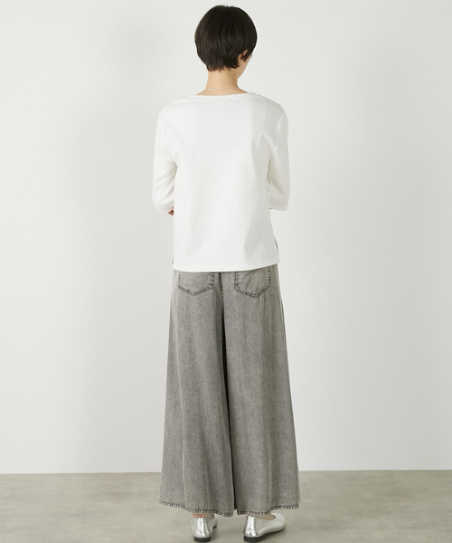 MELROSE claire(メルローズ クレール)の「【ジャガードリブシンプルセットインプルオーバー】(Tシャツ/カットソー・レディース・オフホワイト/ネイビー/セージグリーン・FREE)」の12枚目の写真