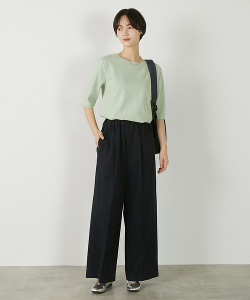 MELROSE claire(メルローズ クレール)の「【ジャガードリブシンプルセットインプルオーバー】(Tシャツ/カットソー・レディース・オフホワイト/ネイビー/セージグリーン・FREE)」の17枚目の写真