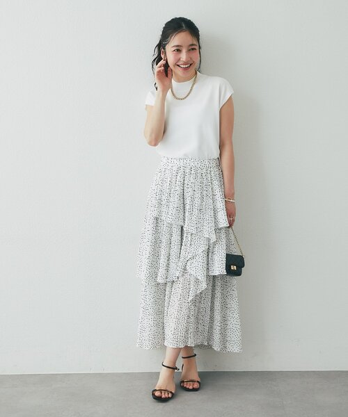La boutique BonBon(ラブティックボンボン)の「【シリーズ累計お気に入り数1.5万突破!接触冷感・UVカット】クールタッチUVハイネックフレンチニット(ニット/セーター・レディース・ピンク/サックスブルー/チャコールグレー/ホワイト・FREE)」の10枚目の写真
