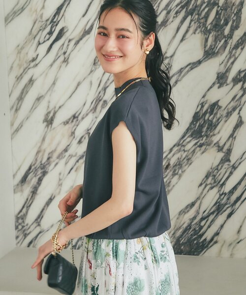 La boutique BonBon(ラブティックボンボン)の「【シリーズ累計お気に入り数1.5万突破!接触冷感・UVカット】クールタッチUVハイネックフレンチニット(ニット/セーター・レディース・ピンク/サックスブルー/チャコールグレー/ホワイト・FREE)」の17枚目の写真