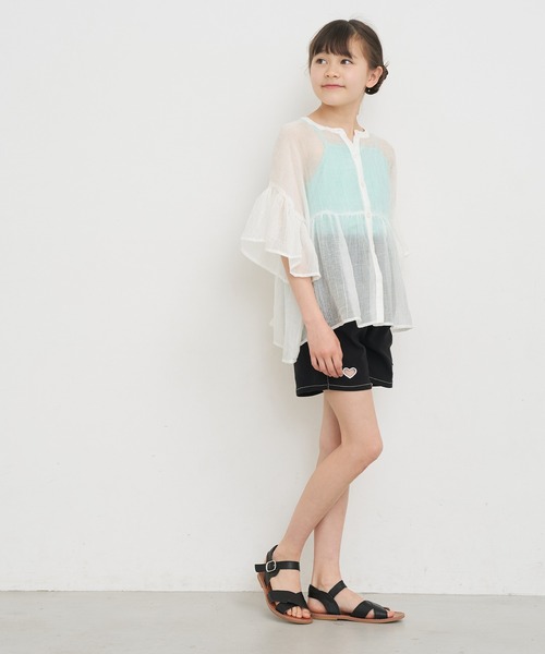 coca（coca）（コカ）の「【WEB限定セール】キッズ 親子お揃い シアークレープブラウス（シャツ/ブラウス・キッズ・レッド/ホワイト/ライトブルー・120/130/140/150）」の16枚目の写真