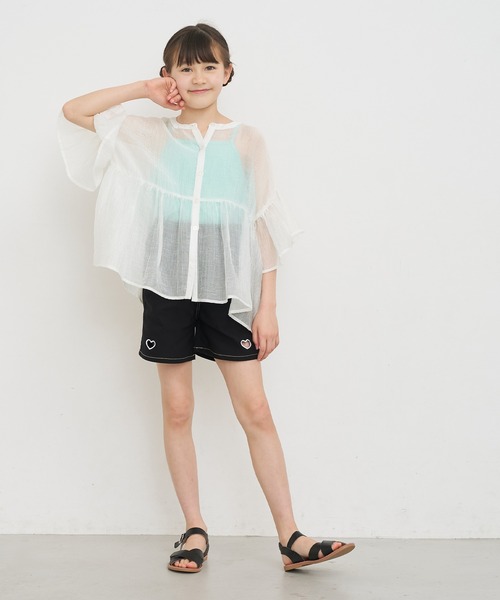 coca（coca）（コカ）の「【WEB限定セール】キッズ 親子お揃い シアークレープブラウス（シャツ/ブラウス・キッズ・レッド/ホワイト/ライトブルー・120/130/140/150）」の17枚目の写真
