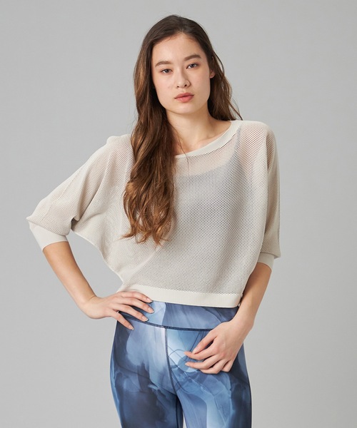 チャコット ノーソーイングニット 7分袖メッシュニットTシャツ ノーソイングニット】7分袖メッシュニットTシャツ（ニット/セーター