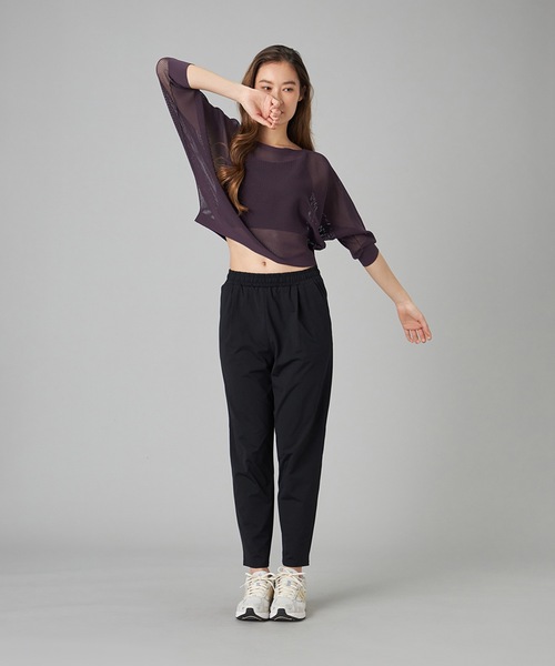 Chacott（チャコット）の「【ノーソイングニット】７分袖メッシュニットＴシャツ（ニット/セーター・レディース・ホワイト/ライトグレー/ブラック/ダークパープル・M）」の12枚目の写真