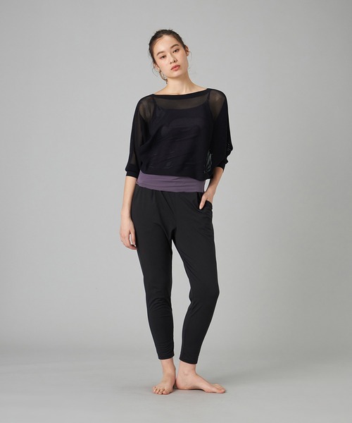 Chacott（チャコット）の「【ノーソイングニット】７分袖メッシュニットＴシャツ（ニット/セーター・レディース・ホワイト/ライトグレー/ブラック/ダークパープル・M）」の14枚目の写真