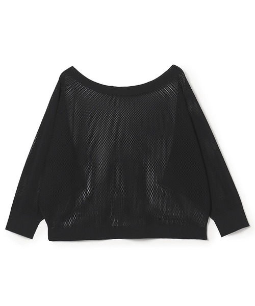 Chacott（チャコット）の「【ノーソイングニット】７分袖メッシュニットＴシャツ（ニット/セーター・レディース・ホワイト/ライトグレー/ブラック/ダークパープル・M）」の16枚目の写真