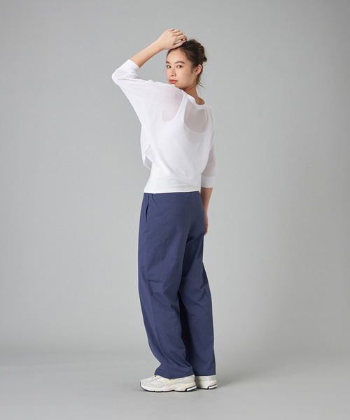 Chacott（チャコット）の「【ノーソイングニット】７分袖メッシュニットＴシャツ（ニット/セーター・レディース・ホワイト/ライトグレー/ブラック/ダークパープル・M）」の18枚目の写真