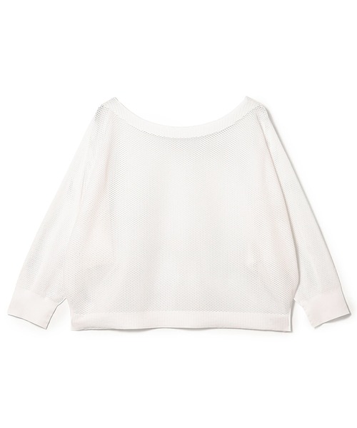 Chacott（チャコット）の「【ノーソイングニット】７分袖メッシュニットＴシャツ（ニット/セーター・レディース・ホワイト/ライトグレー/ブラック/ダークパープル・M）」の19枚目の写真