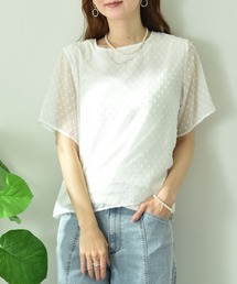 INTERPLANET | シフォンカットドビー半袖プルオーバー(Tシャツ/カットソー)