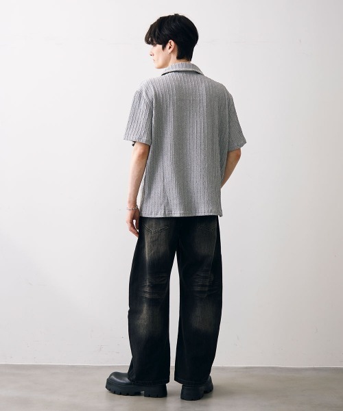 Shoowtime(ショウタイム)の「Stitched-seam knit polo / ステッチシームニットポロ(Tシャツ/カットソー・メンズ・グレー/ブラック・MEDIUM/LARGE/X-LARGE)」の18枚目の写真