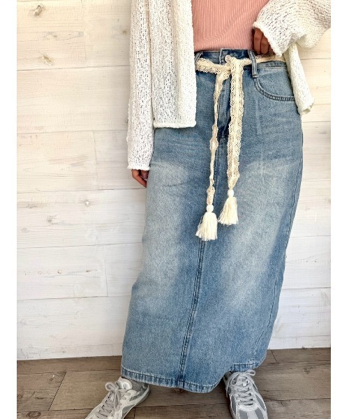 Port(ポート)の「【 New market 】 ロング デニム スカート(デニムスカート・レディース・インディゴブルー・M/S)」の2枚目の写真