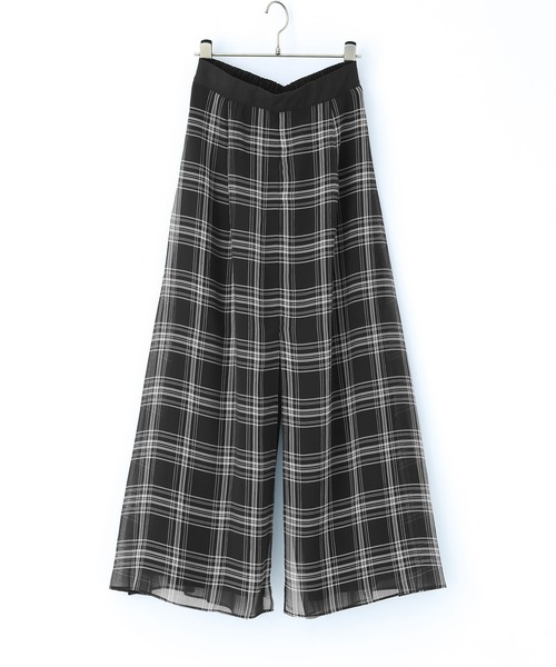 n'OrLABEL(ノアールレーベル)の「【接触冷感】シアーチェックレイヤードパンツ(その他パンツ・レディース・ブラック/ブルー・1/2)」の19枚目の写真
