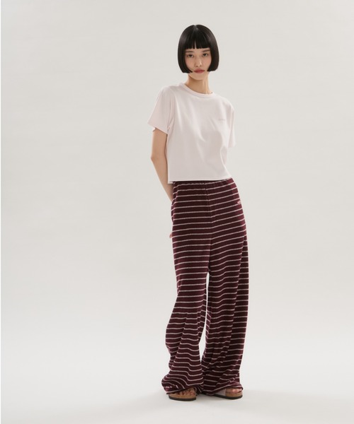 emmi(エミ)の「emmiロゴパイルイージーパンツ【セットアップ対応】(その他パンツ・レディース・グレー/ネイビー/バーガンディー・1/0)」の3枚目の写真